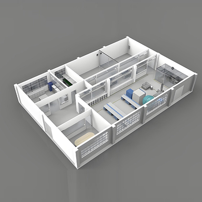 شراء Huuao Customized Solution Class 8 Prefabricated 50mm Sandwich Panel Modular Cleanroom GMP Workshop for Cosmetics or Food Factory online manufacture