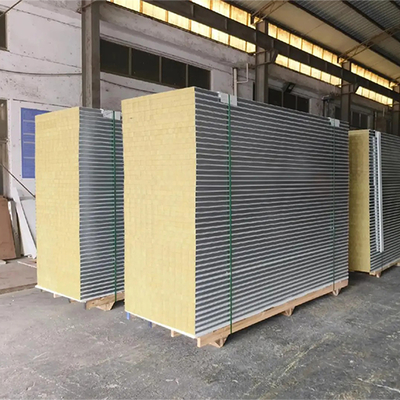 شراء Huaao Fireproof Heat Preservation Sound Insulation Rock Wool Sandwich Panel Wall Roof Sheet Metal Clean Room Panels online manufacture