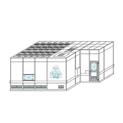 شراء HUAAO تصميم OEM حديث وحدات غرفة نظيفة فئة 1000 تنقية مقاومة للماء مقاومة للحريق ورشة عمل صديقة للبيئة خالية من الغبار تصنيع عبر الإنترنت